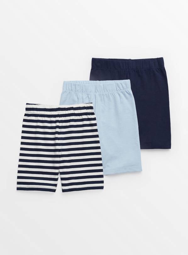 Blue Nautical Cycling Shorts 3 Pack  9 years